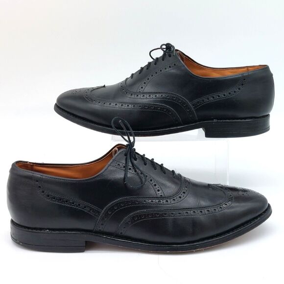 Allen Edmonds Chester Men\'s 10.5 C Black Leather Wing Tip Oxford Dress Shoes USA main image 14